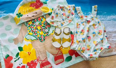 Mayoral- Newborn- Girl Printed Swimsuit w/Hat