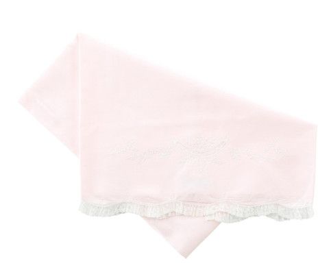 Feltman Brothers- Girls Embroidered Receiving Blanket Lace Trim