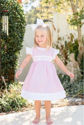 Lil Cactus- Stripe Big Sister Smocked Dress