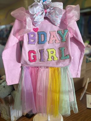 Haven Girl- Birthday Girl Flutter Long Sleeve Tinker Skort Set