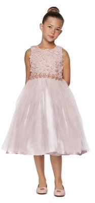 Cinderella Couture- Floral &amp; Pearls Satin Tulle Party Dress