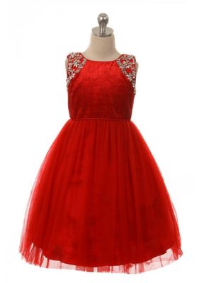 Cinderella Couture- Beaded Velvet &amp; Tulle Dress