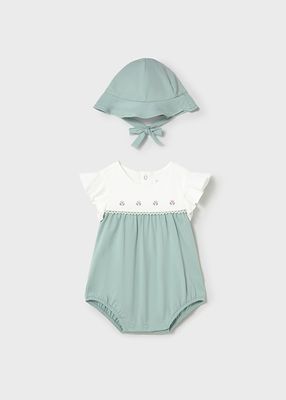 Mayoral- Newborn- Floral Romper with Hat