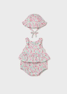 Mayoral- Newborn- Printed Romper with Hat