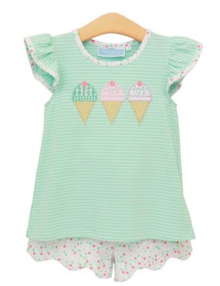 Trotter Street Kids- Triple Scoop Flutter Short Set