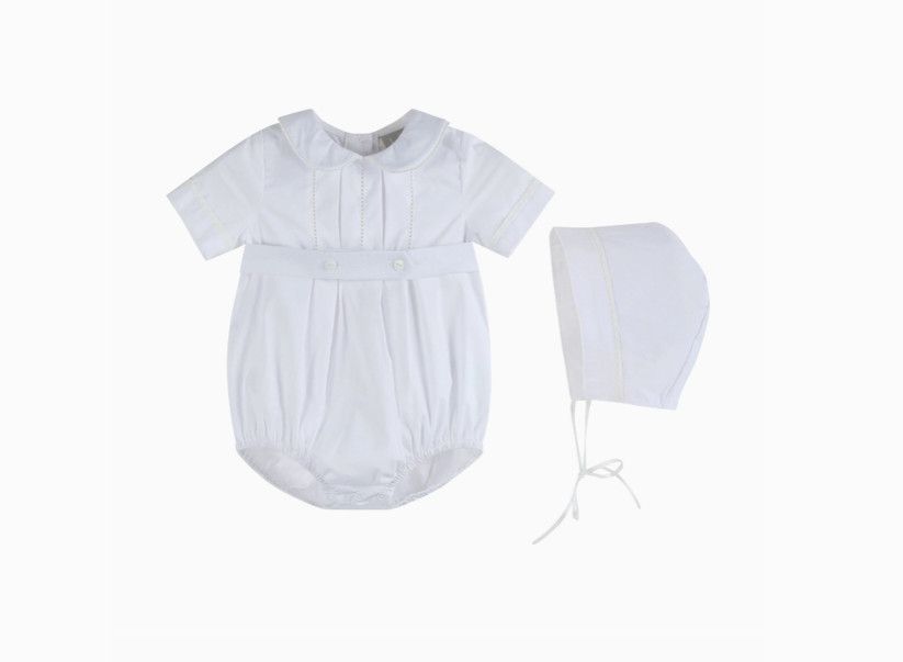 Lil Cactus- Collared Button Belt Creeper with Bonnet