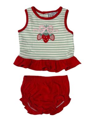 Three Sisters- Strawberry Appliqué Bloomer Set