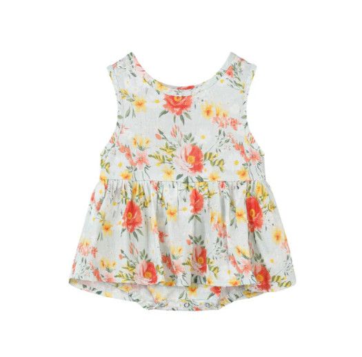 Vignette- Nellie Retro Roses Onesie Dress