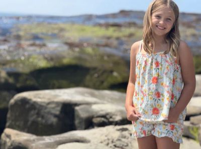 Vignette- Mallory Retro Roses Tank Short Set