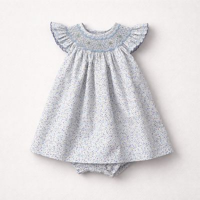 LULI &amp; Me- Miniflowers Feston Bishop Dress w/Bloomer