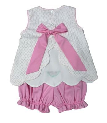 Whimsy Bay Kids- Watermelon Scallop Bow Back Bloomer Set