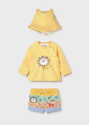 Mayoral- Newborn- 3 Piece Rashguard Swim Set with Sun Protection