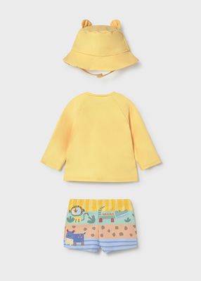 Mayoral- Newborn- 3 Piece Rashguard Swim Set with Sun Protection
