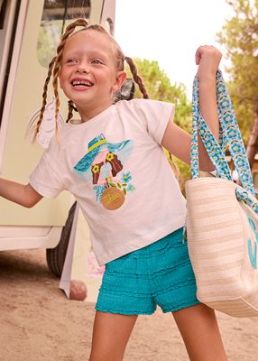 Mayoral- Mini- Girl Ruffled Shorts and Printed T-shirt Set