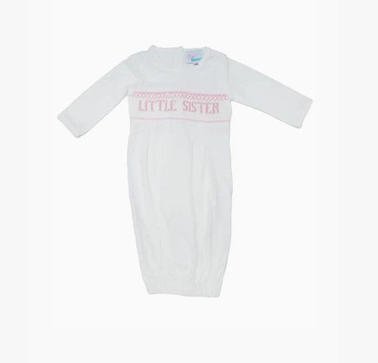 Ann Reeves Kids- Little Sister Smocked Gown &amp; Cap
