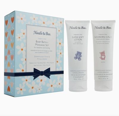 Noodle &amp; Boo- Hearts &amp; Daisies Baby Bath &amp; Massage Set