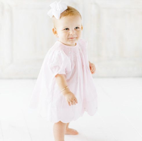 Feltman Brothers- Scalloped Bishop Smock Dress w/Panty