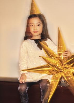 Mayoral- Mini- Girl Velvet Sequin Dress With Bow