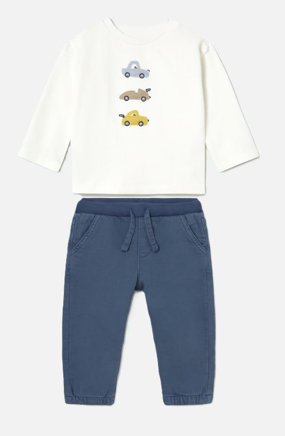 Mayoral- Baby- Embroidered T-Shirt &amp; Twill Jogger Pant Set