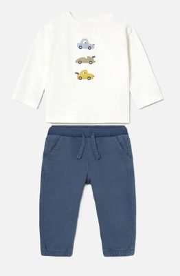 Mayoral- Baby- Embroidered T-Shirt &amp; Twill Jogger Pant Set