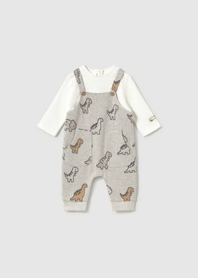 Mayoral- Newborn- Boy Dinosaur Overall Romper
