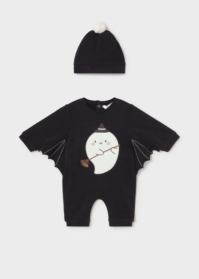Mayoral- Newborn- Bat Glow in the Dark One-Piece with Hat