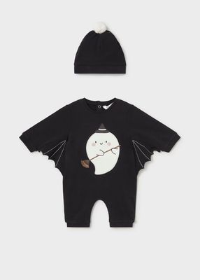 Mayoral- Newborn- Bat Glow in the Dark One-Piece with Hat