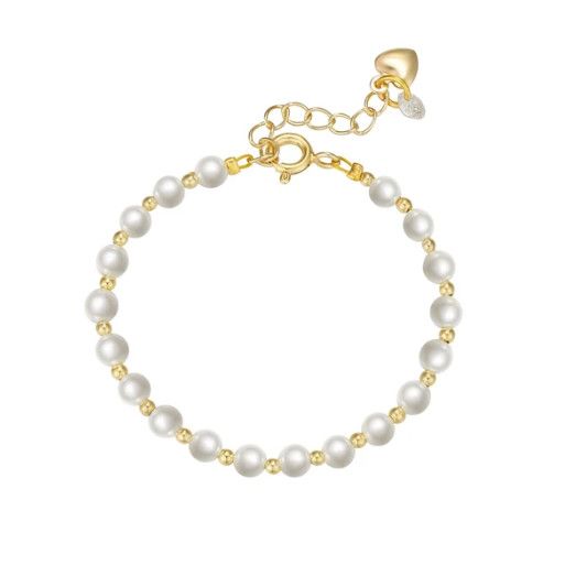 Lily Nily- Imitation Pearl &amp; Gold Ball Bracelet
