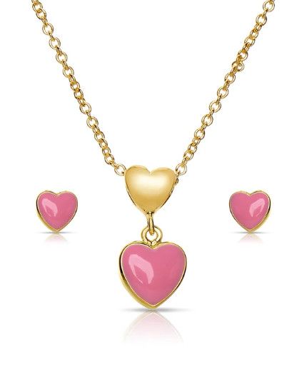 Lily Nily- Heart Pendant and Stud Earrings Set