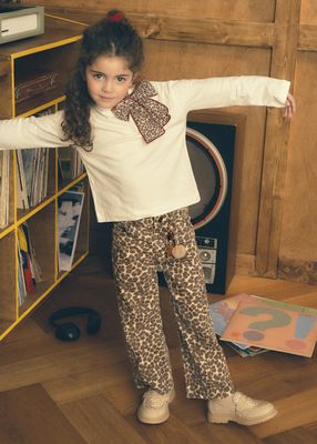 Mayoral- Mini- Girls Leopard Print Twill Pants