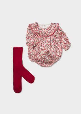 Mayoral- Newborn- Printed Romper with Tights