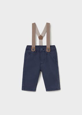 Mayoral- Newborn- Boy Suspender Pants &amp; Shirt with Bowtie Set