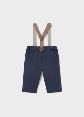 Mayoral- Newborn- Boy Suspender Pants &amp; Shirt with Bowtie Set