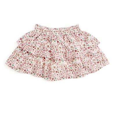 Sweet Wink- Berry Floral Skort and Bow Clip
