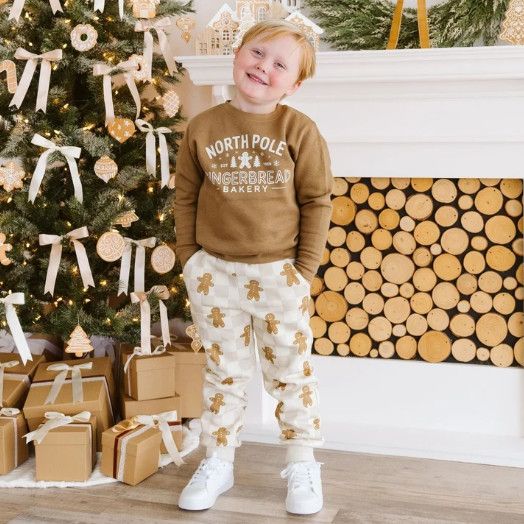 Sweet Wink- North Pole Gingerbread Christmas Jogger Set