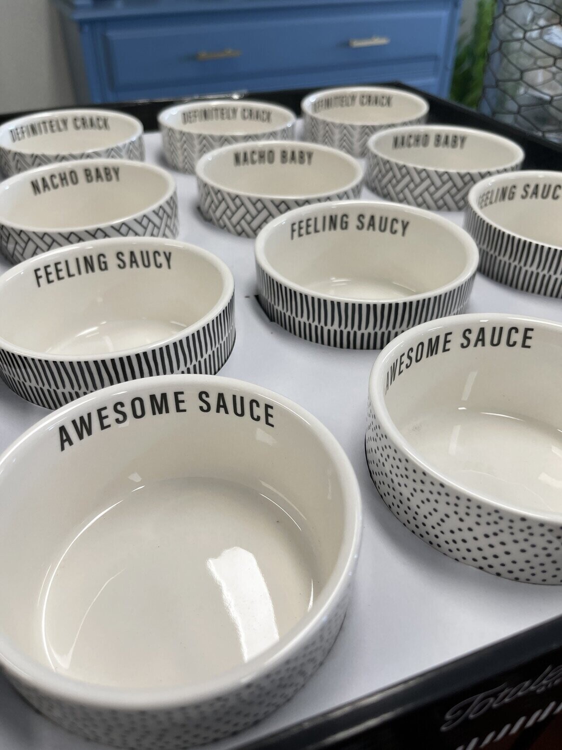 Ceramic Ramekins Bowl Sayings, Color: Feeling Saucy