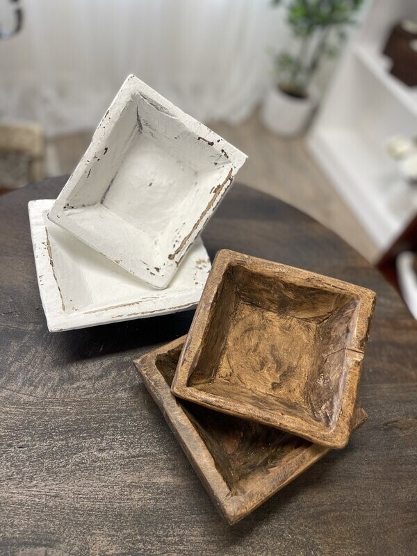 Small Square Wooden Bowl