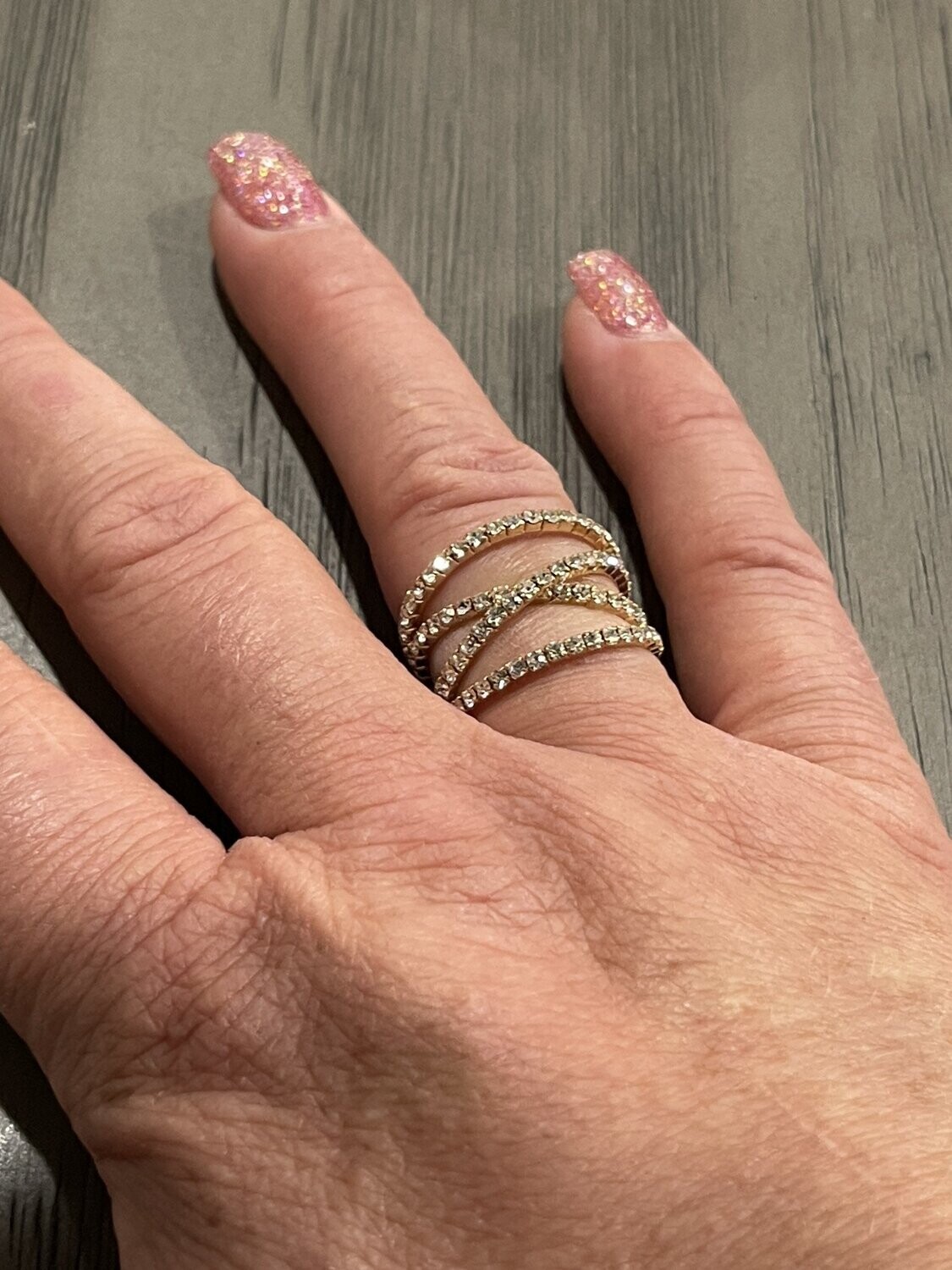 Bling Bling Adjustable Rings, Color: Rose Gold