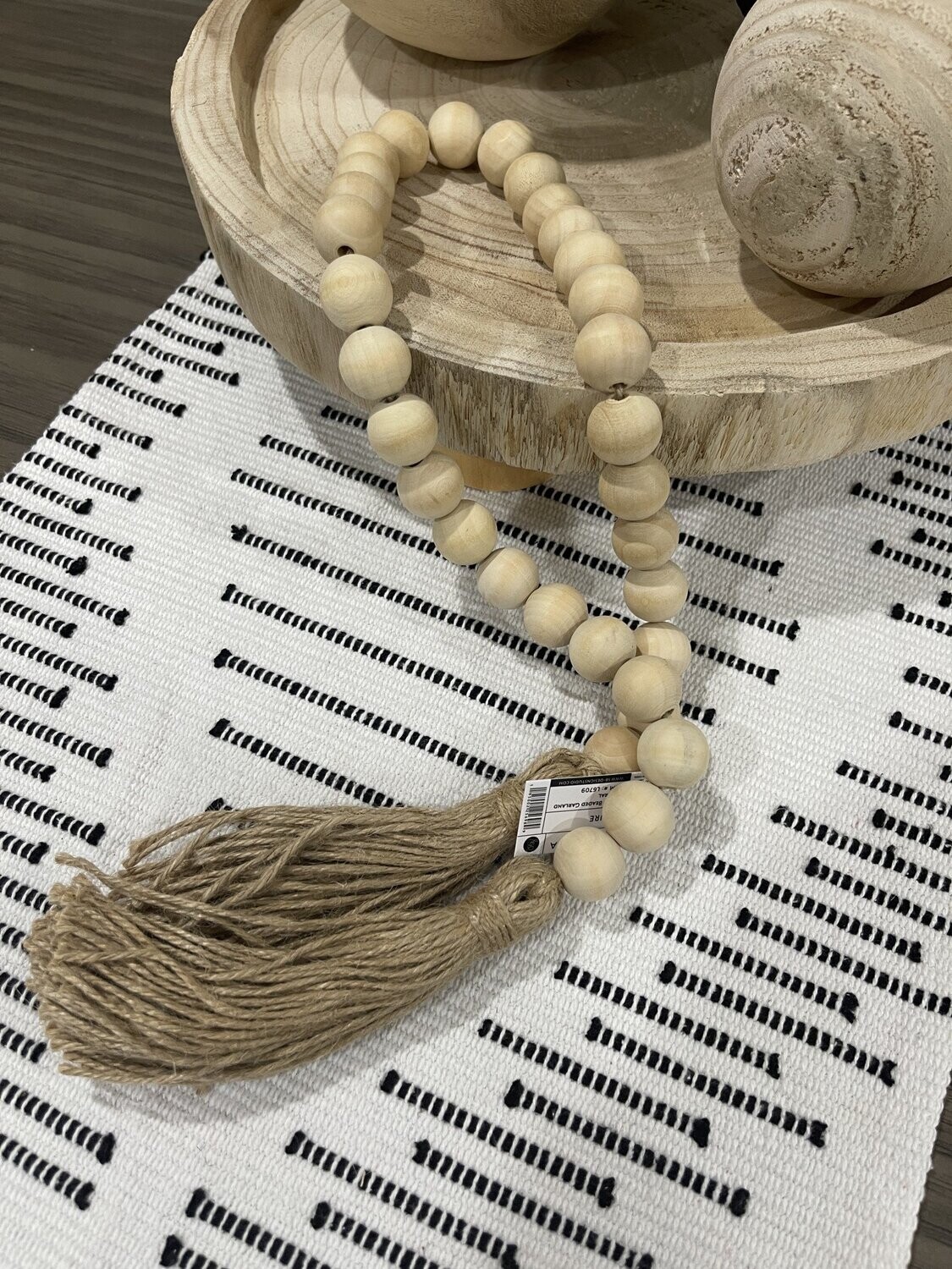 Wood Beaded Garland, Color: Natural