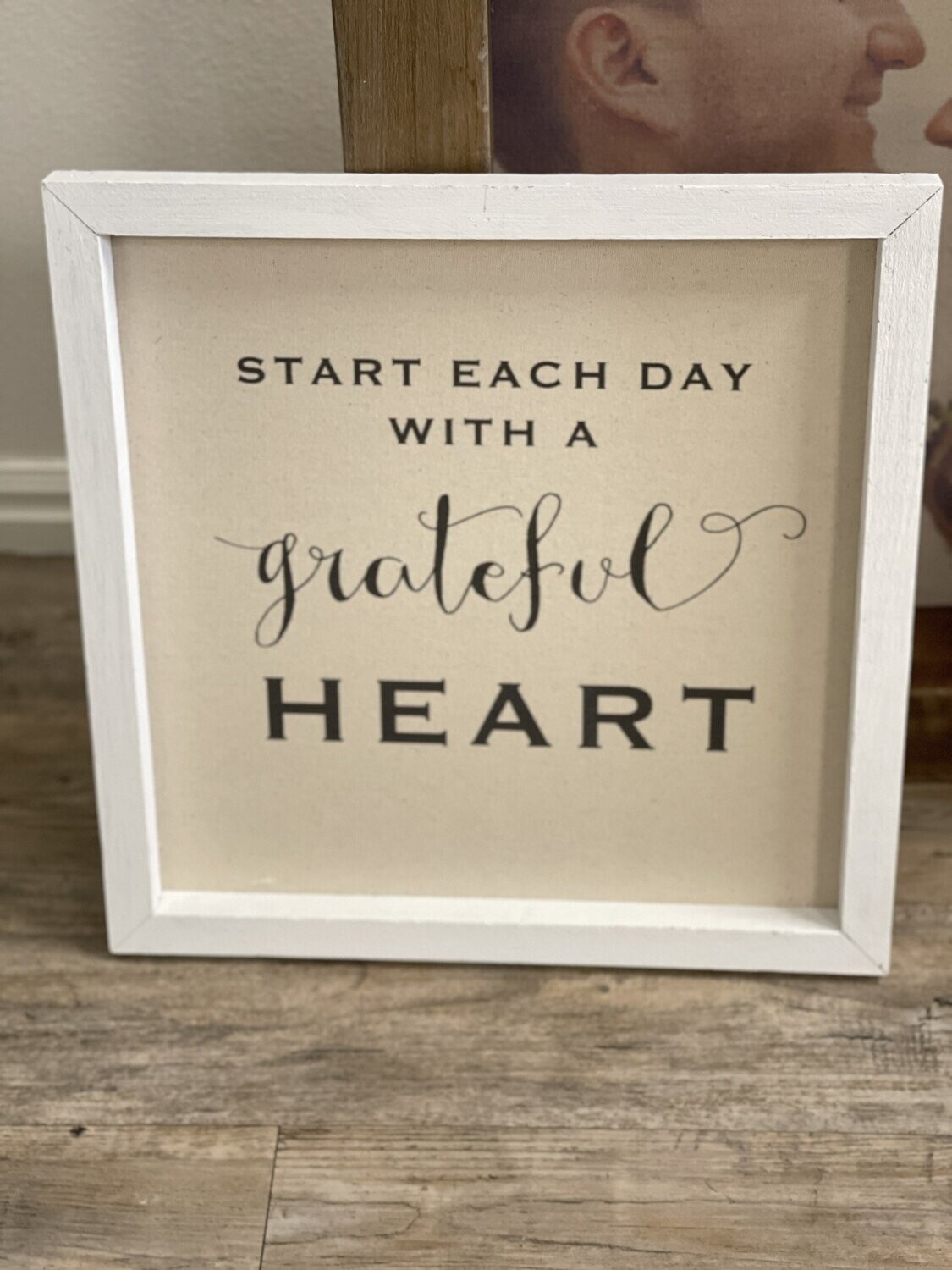 16x16 Thin Oak Canvas, Color: White, Size: Start Each Day....