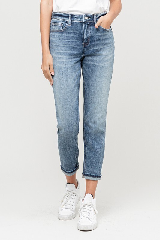 Vervet Jeans - CUFFED STRETCH BOY FRIEND, Color: blue, Size: 27