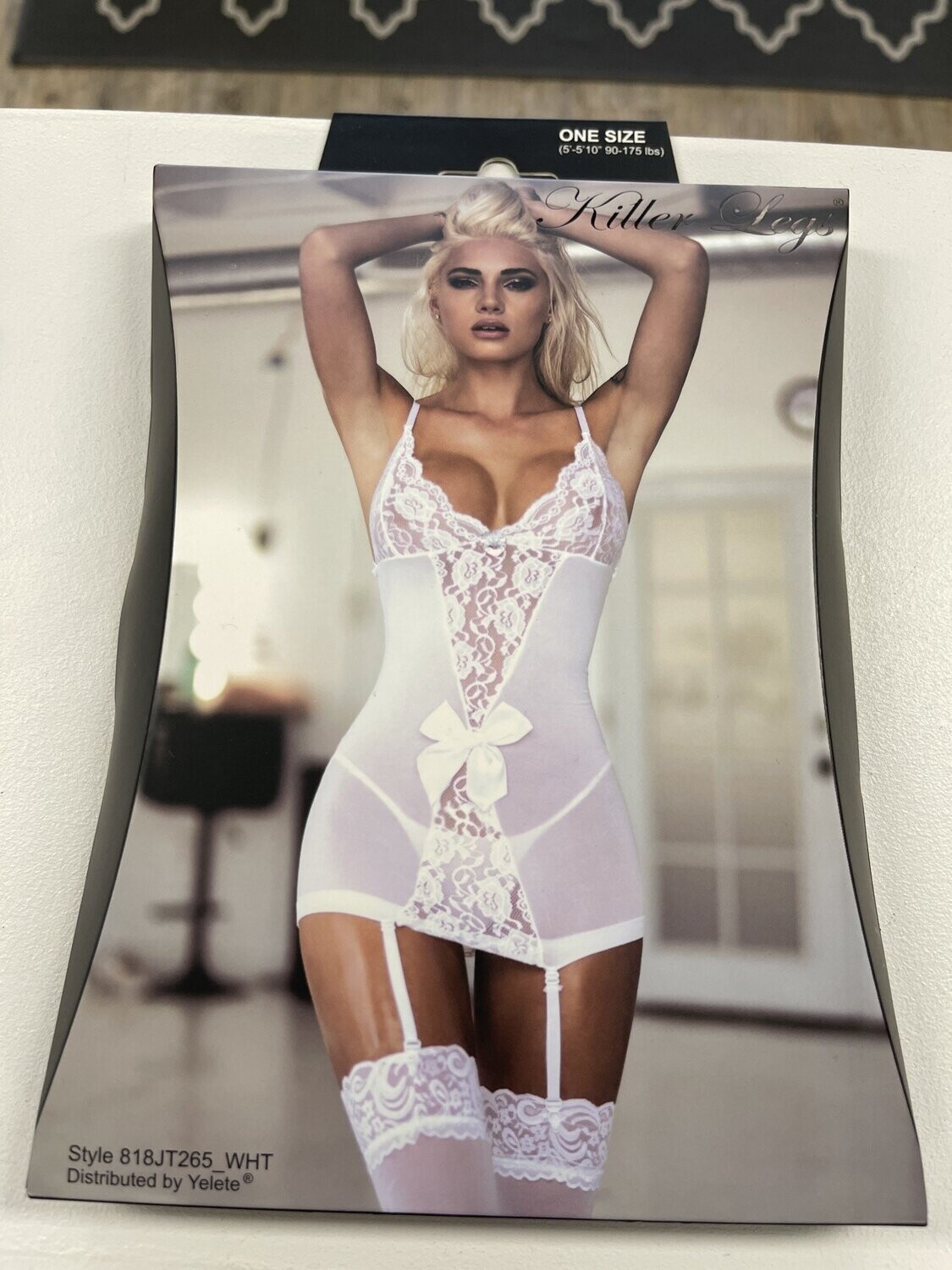 Delicate Lace Secrets Fishnet Bodystocking, Color: White, Size: One Size