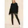 Braided Black Sleeve Sweater, Size: SM.
