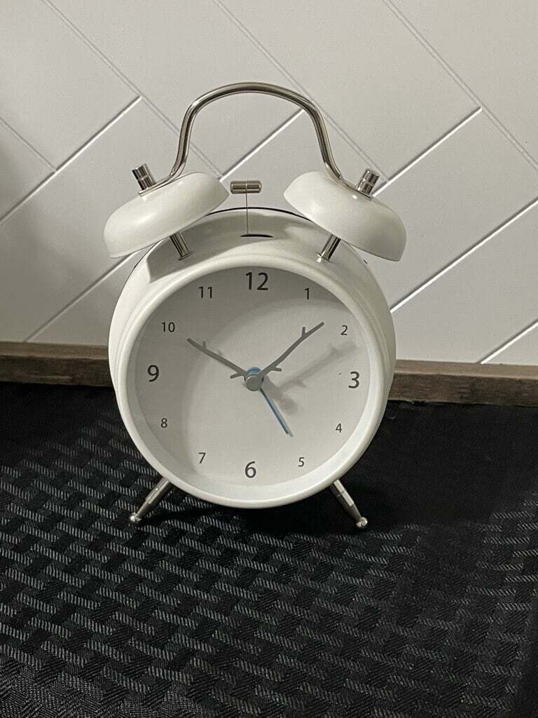 Small Desk Clock-Off White w/ Grey
