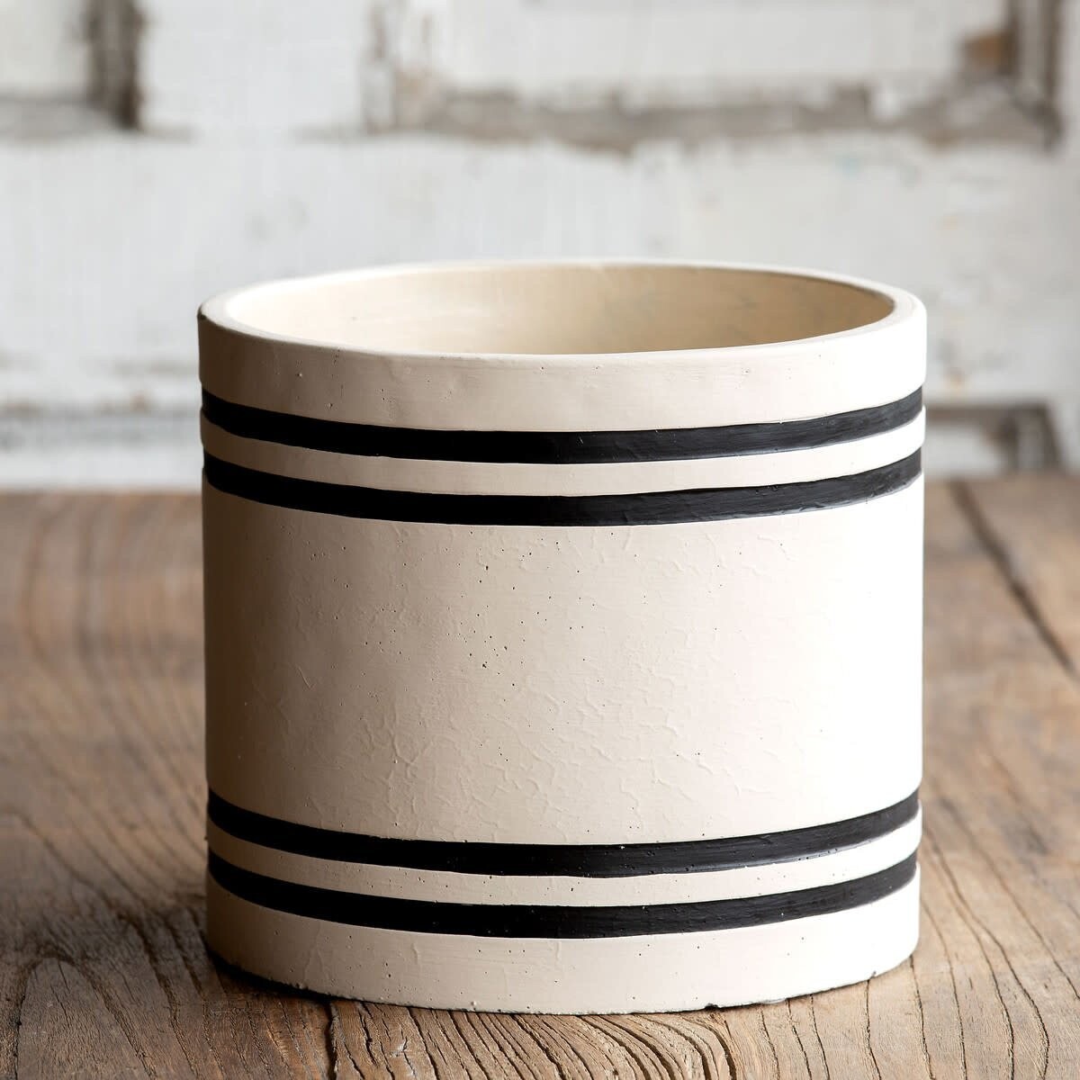 Striped Cement Planter Large