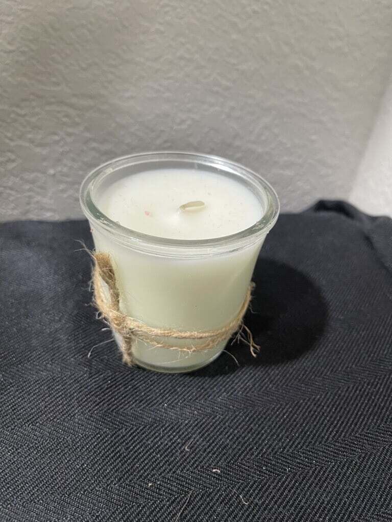 Candle-Small White in Glass