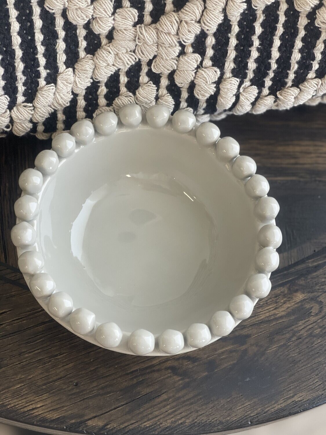 Small Grey Dotted Edge Bowl