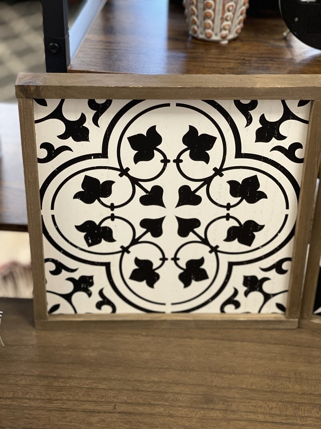 Wood Wall/Tabletop Black and White  Assorted Art