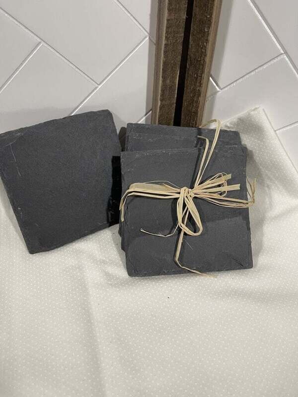 Slate Coasters set of 4 Black