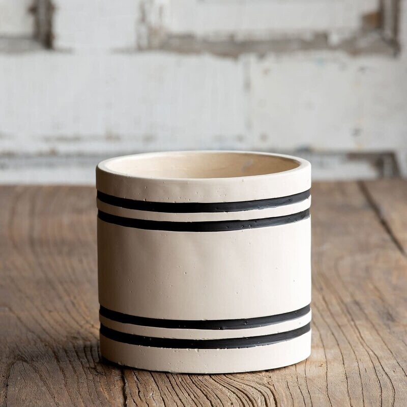 Striped Cement Planter Medium